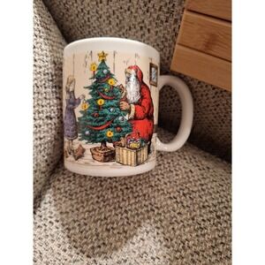 Sanyei Miyazaki Creates Old World‎ Santa Mug Fireplace Snow Christmas Tree Girl